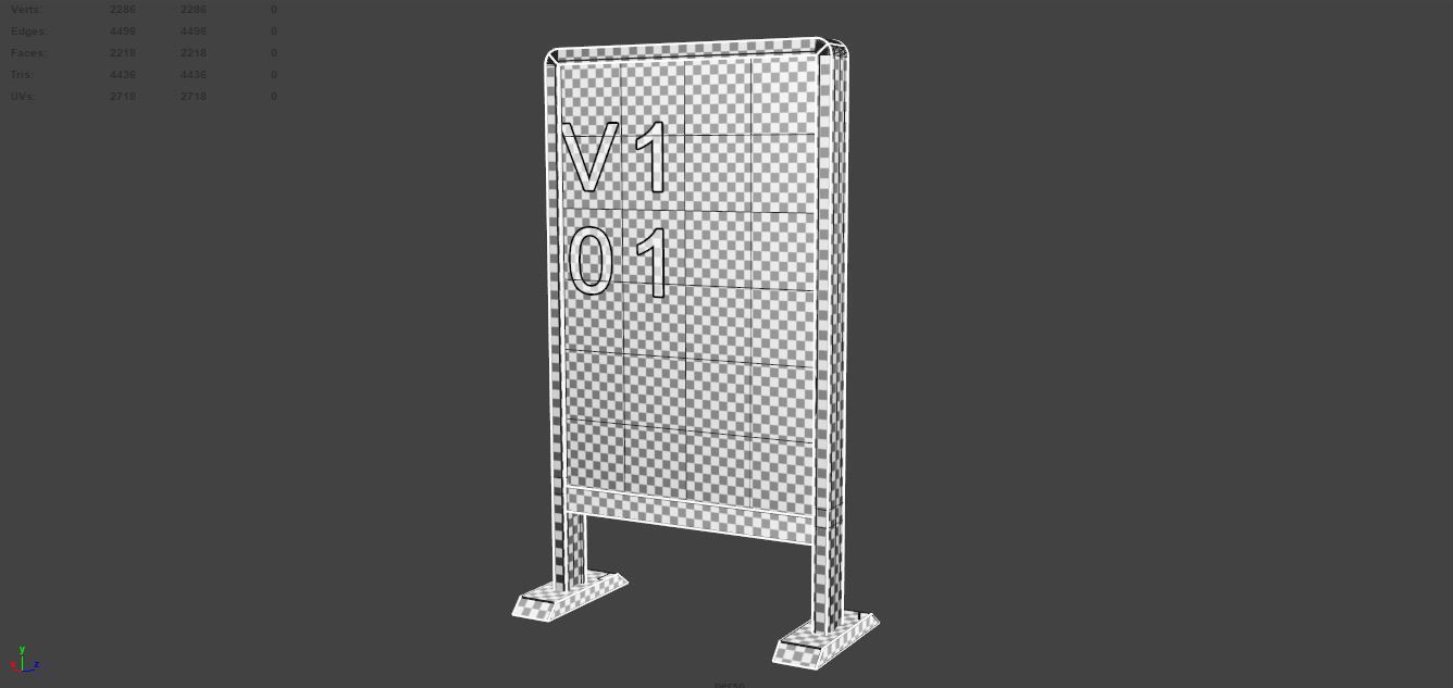 Street Advertising Billboard 03 Low-poly 3D model_16