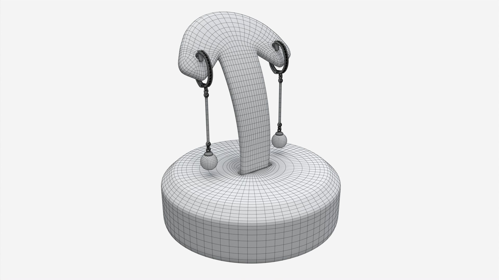 Earrings Leather Display Holder Stand 01 3D model_7