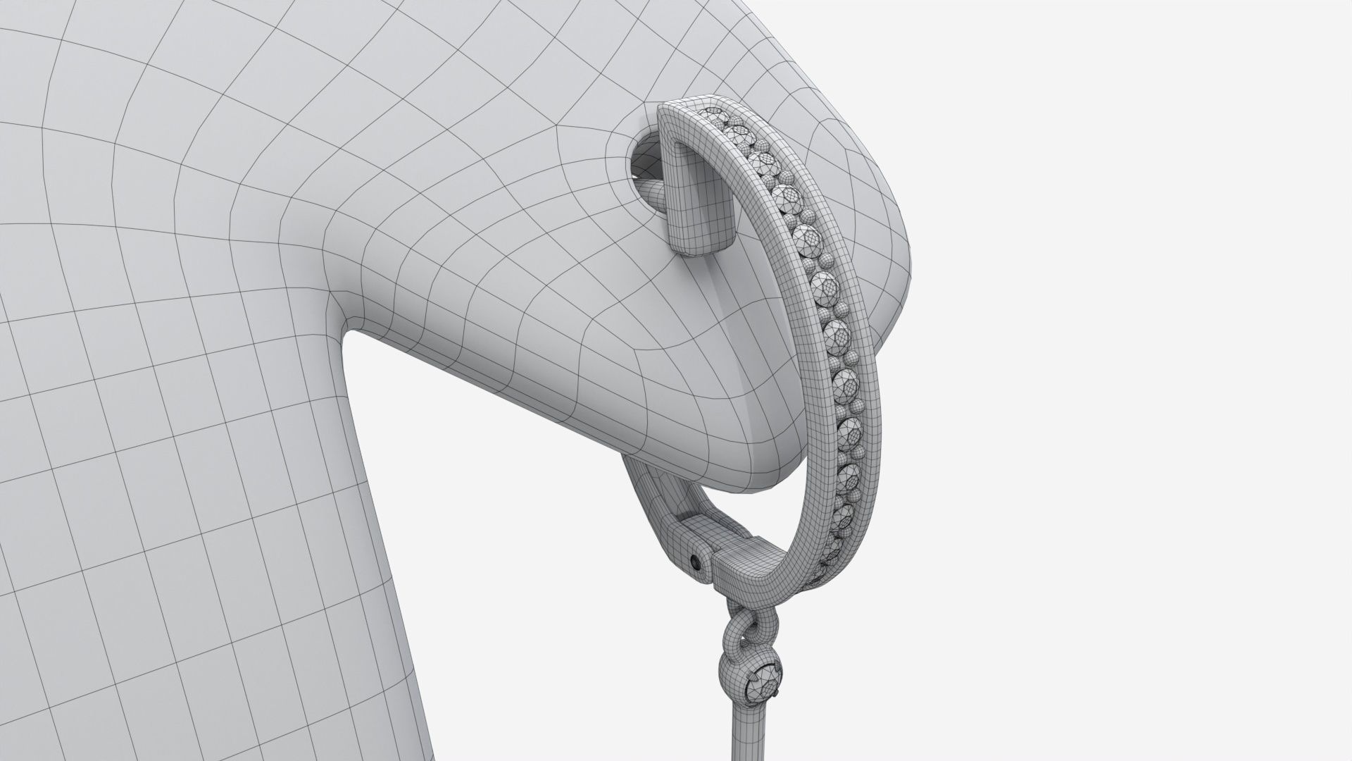 Earrings Leather Display Holder Stand 01 3D model_9