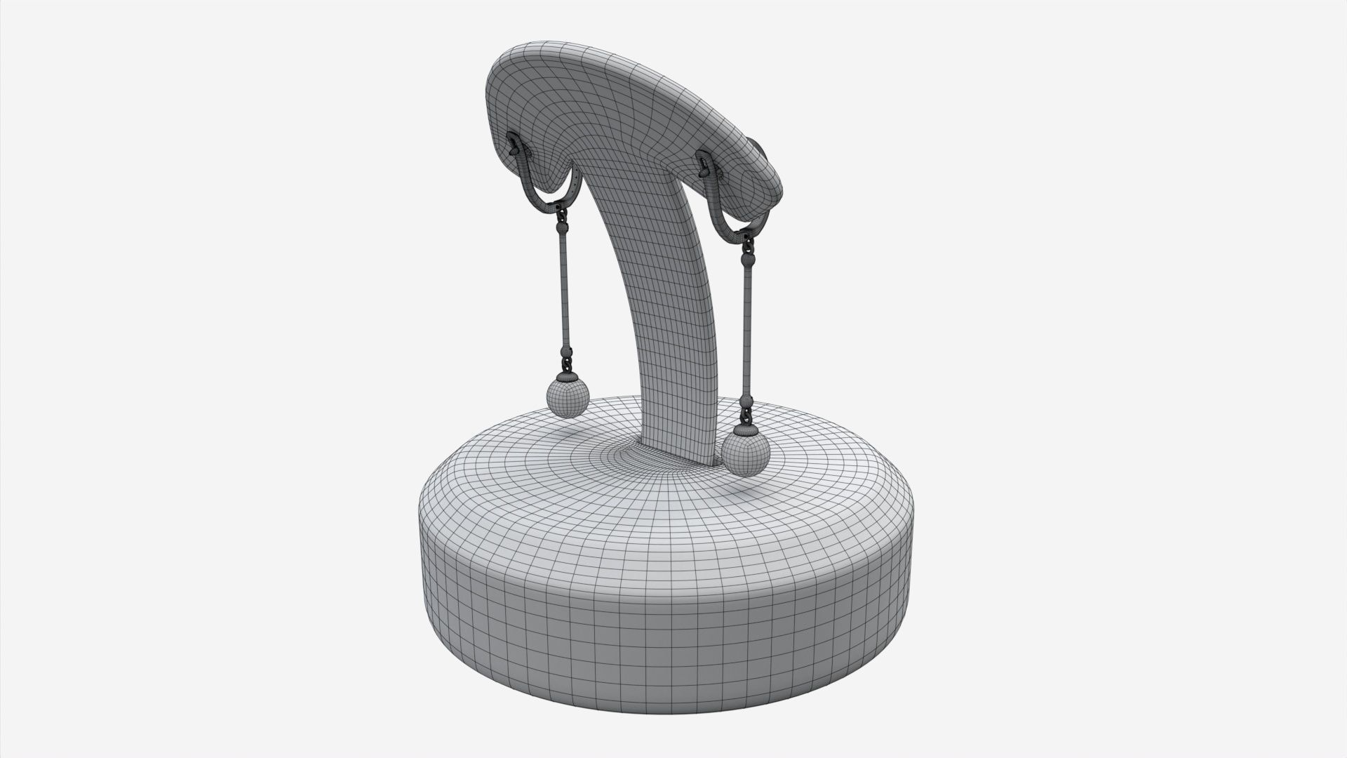 Earrings Leather Display Holder Stand 01 3D model_8