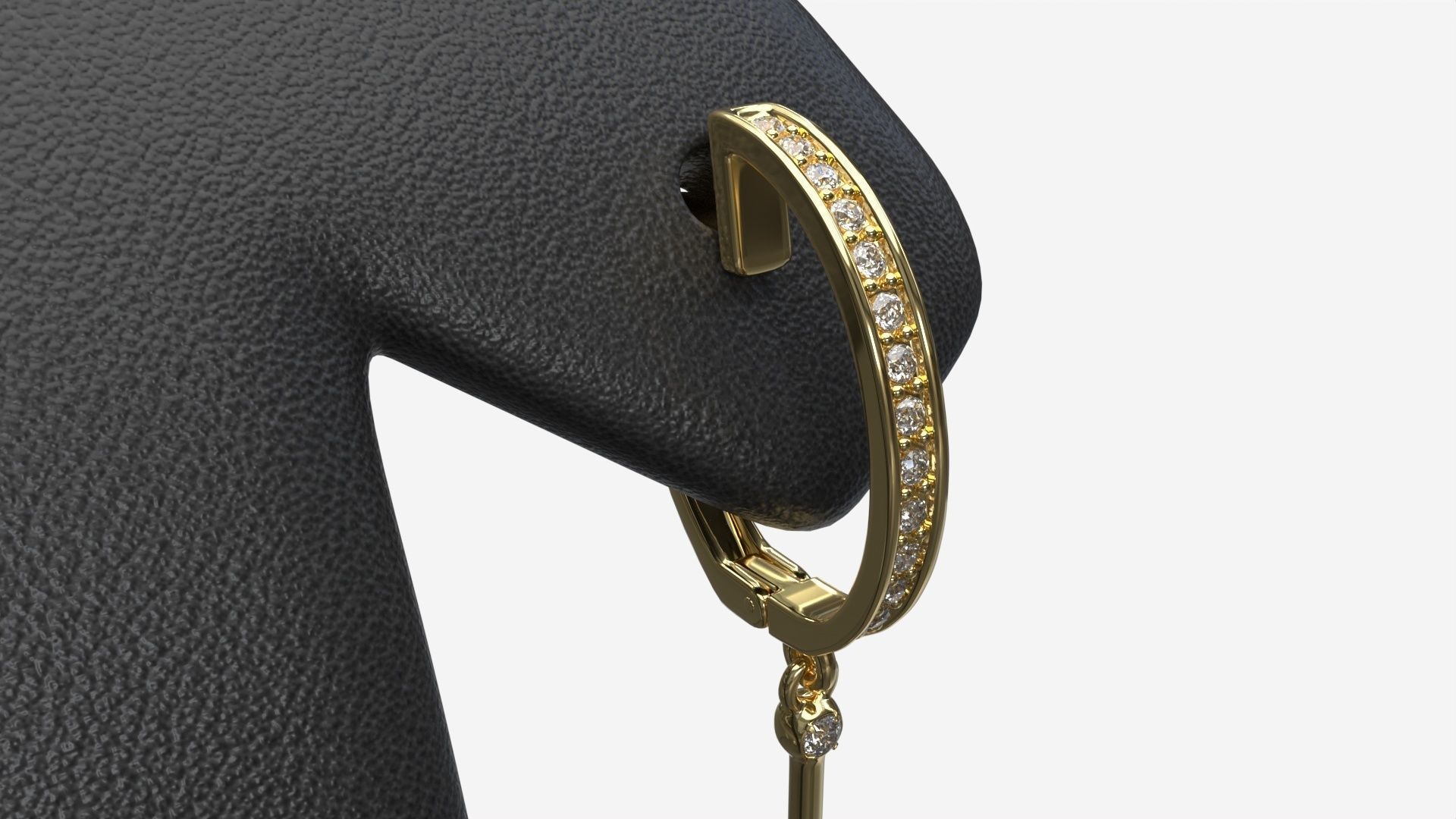 Earrings Leather Display Holder Stand 01 3D model_2