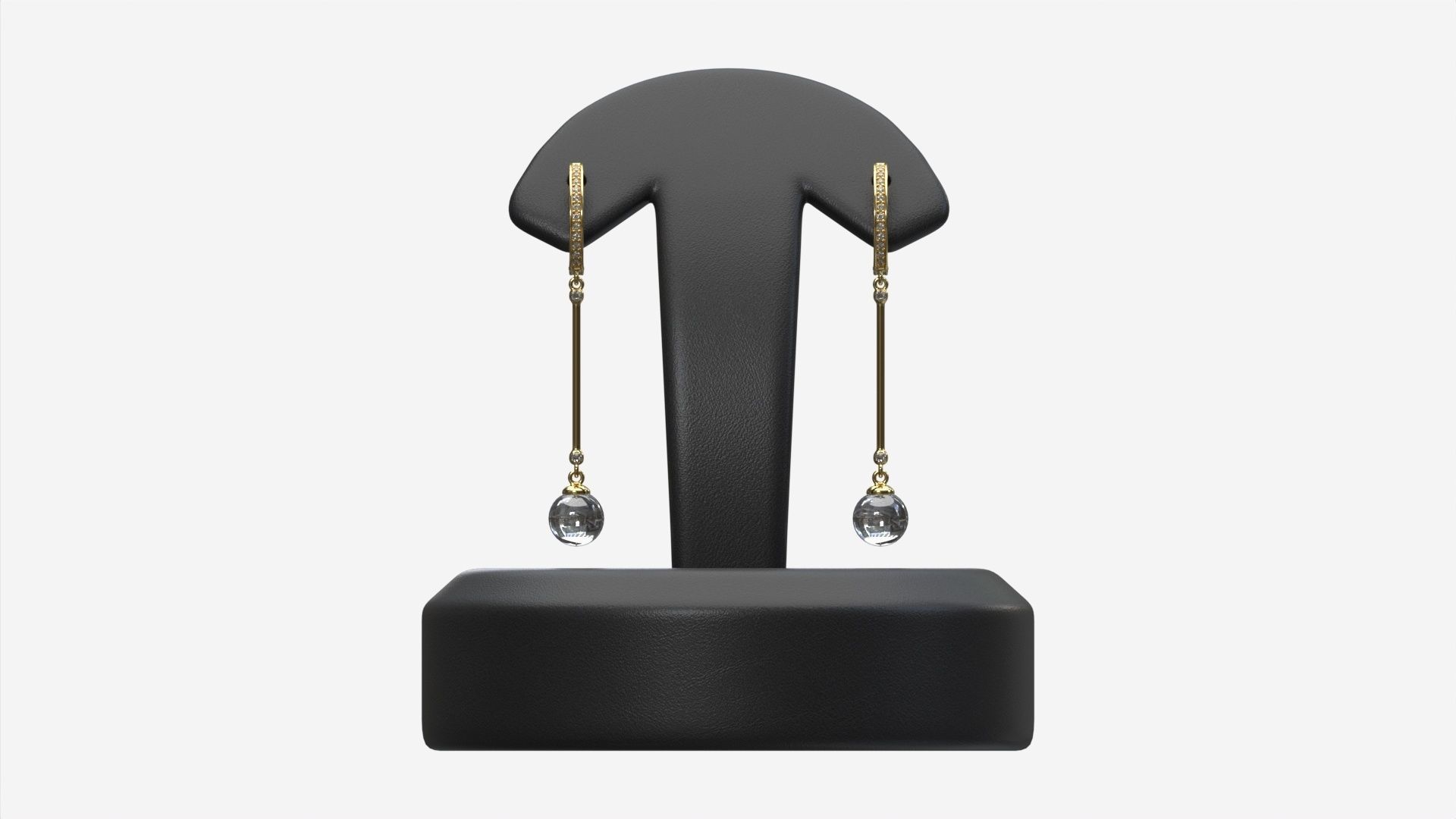 Earrings Leather Display Holder Stand 01 3D model_5