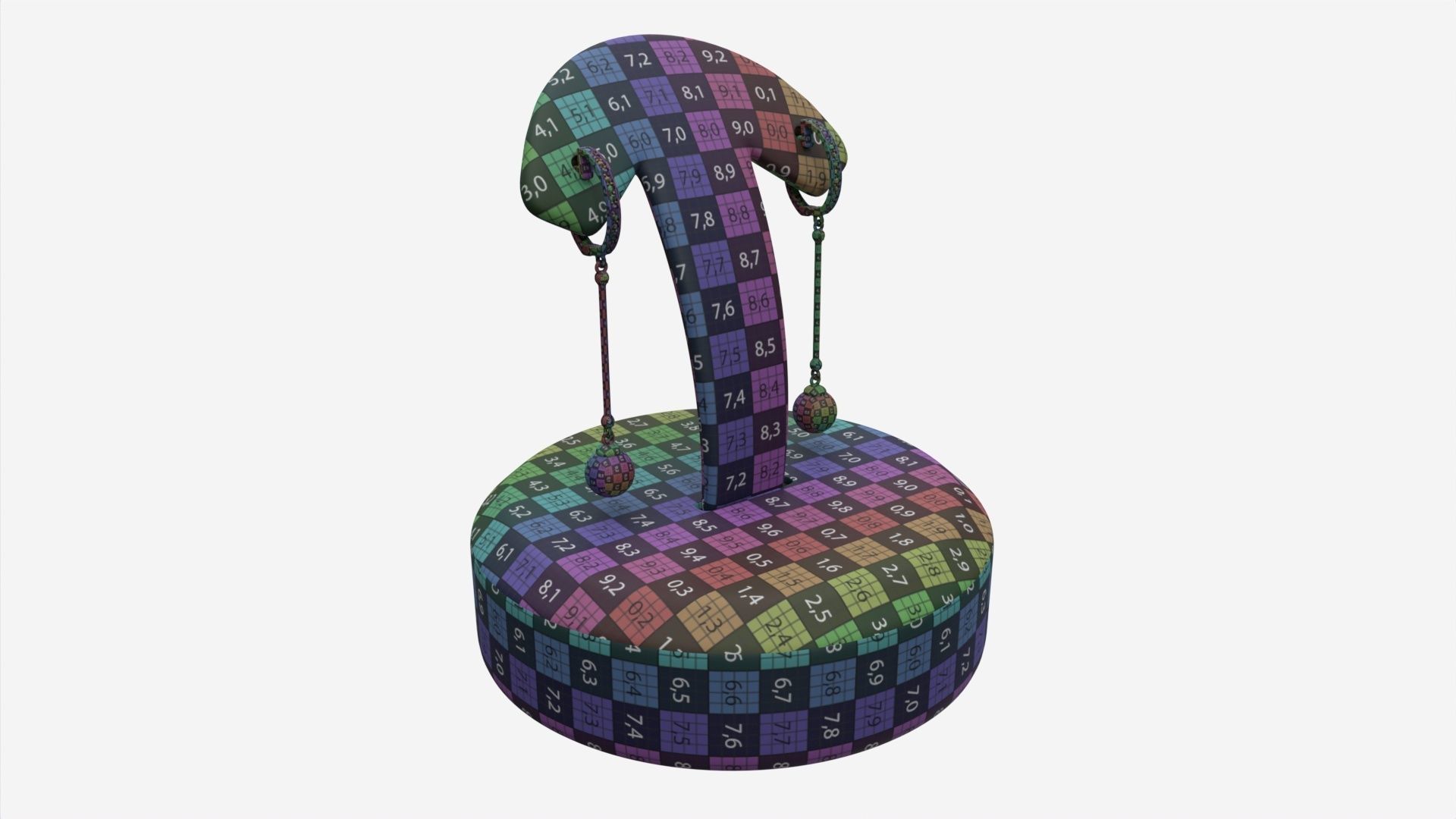 Earrings Leather Display Holder Stand 01 3D model_14