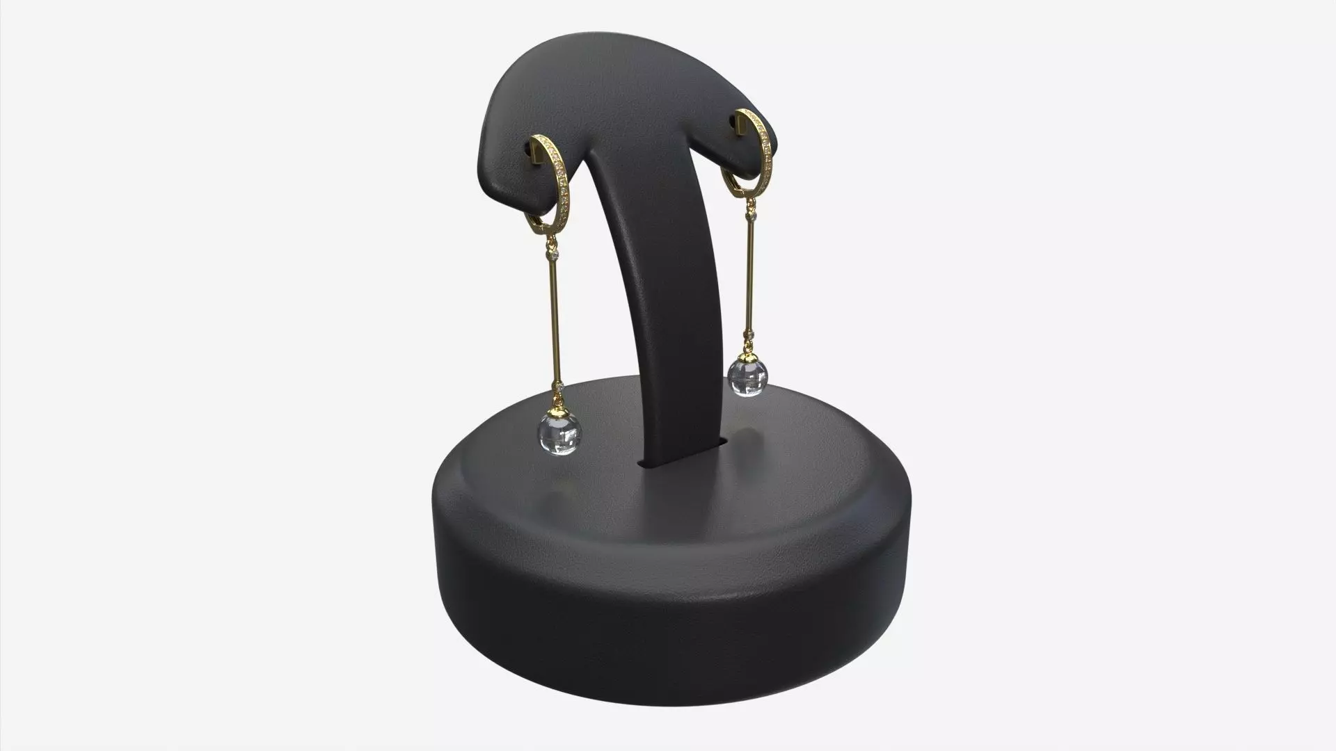 Earrings Leather Display Holder Stand 01 3D model_0