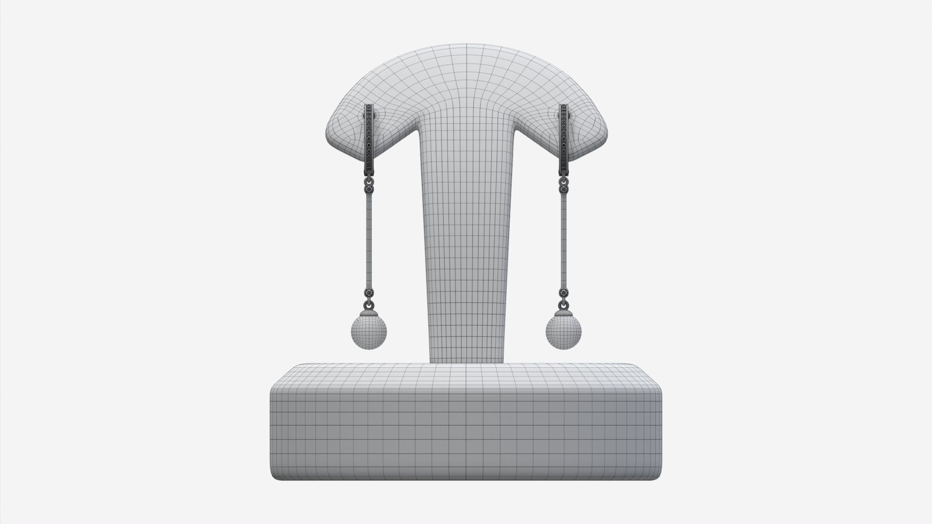 Earrings Leather Display Holder Stand 01 3D model_12