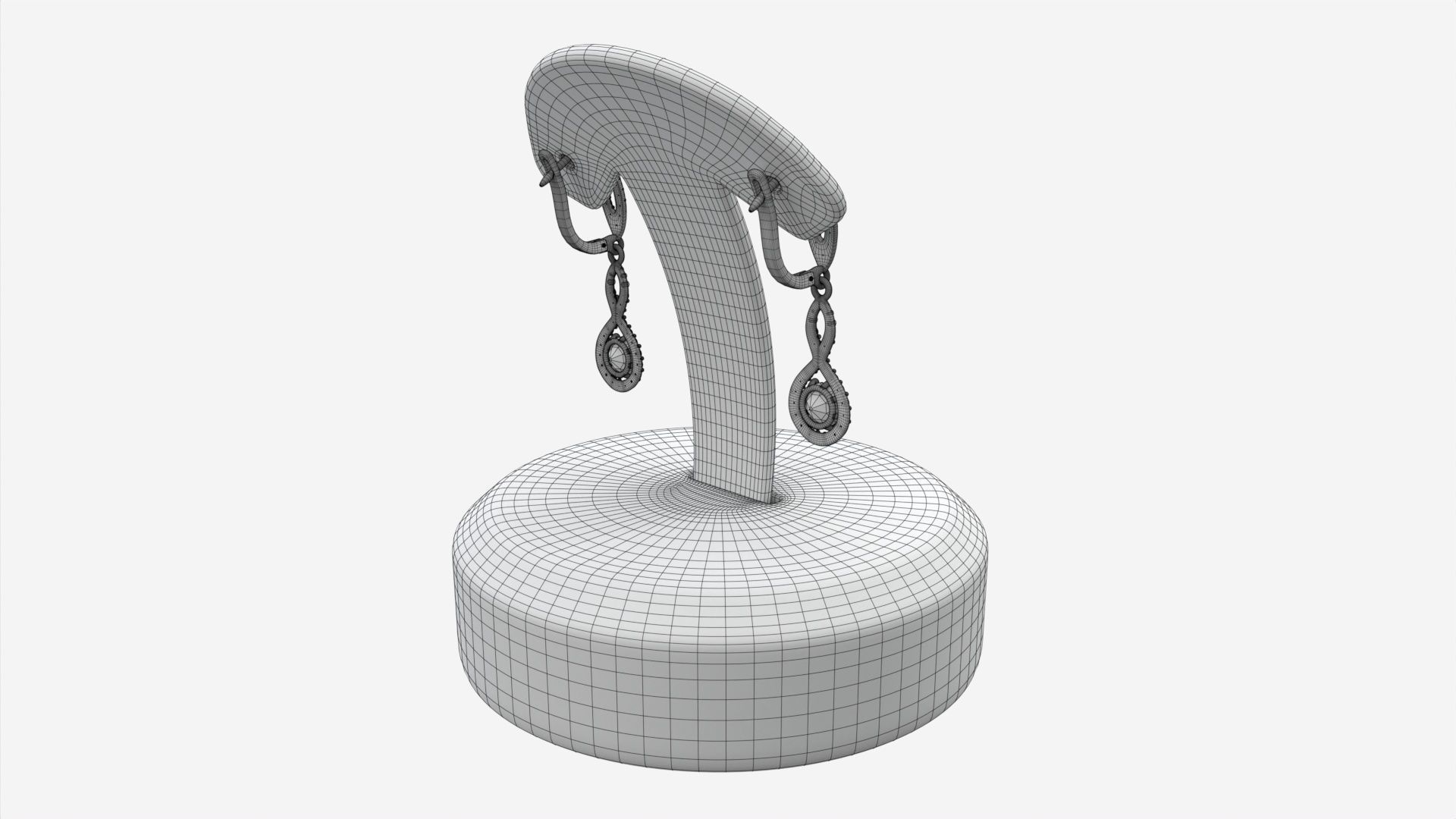 Earrings Leather Display Holder Stand 02 3D model_8