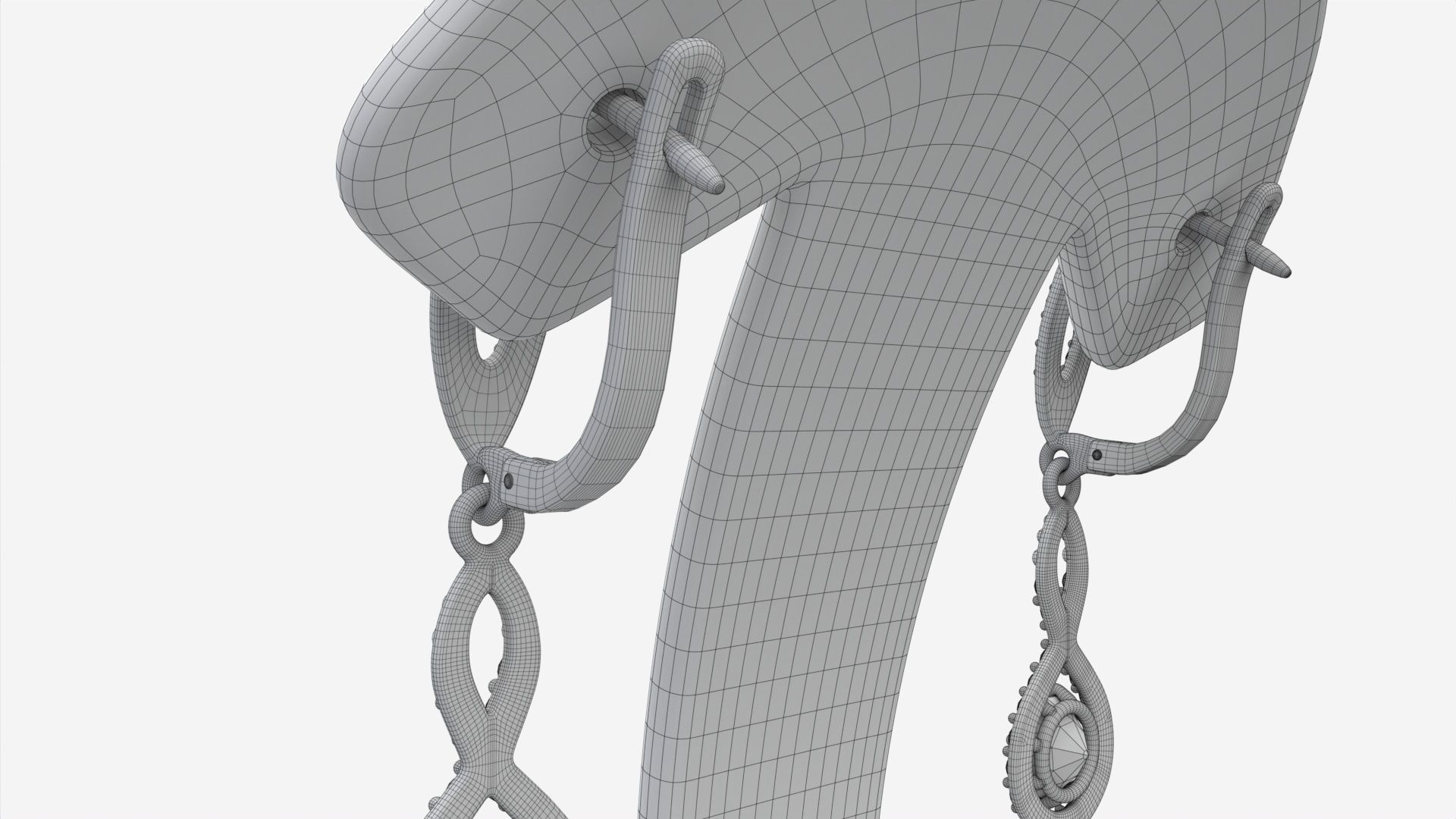 Earrings Leather Display Holder Stand 02 3D model_10