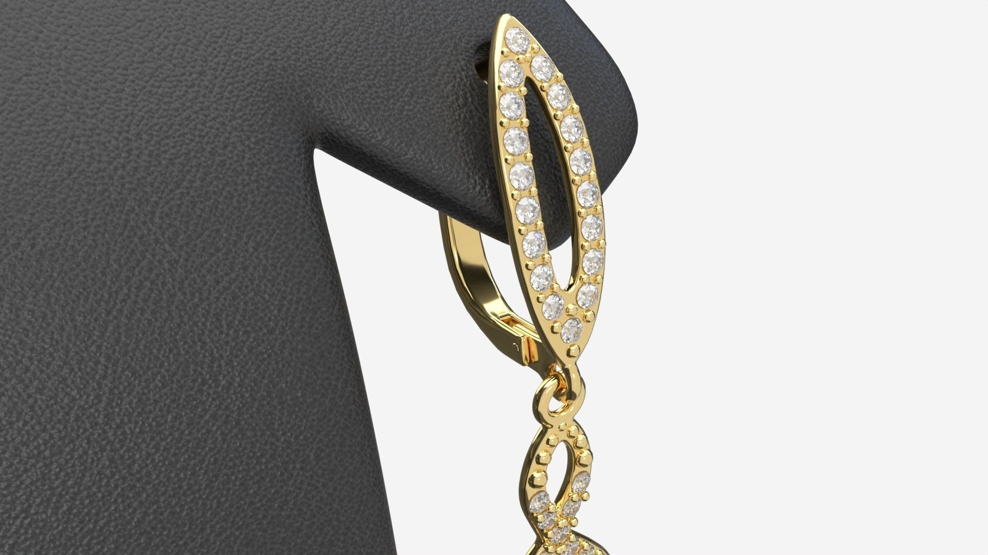 Earrings Leather Display Holder Stand 02 3D model_2