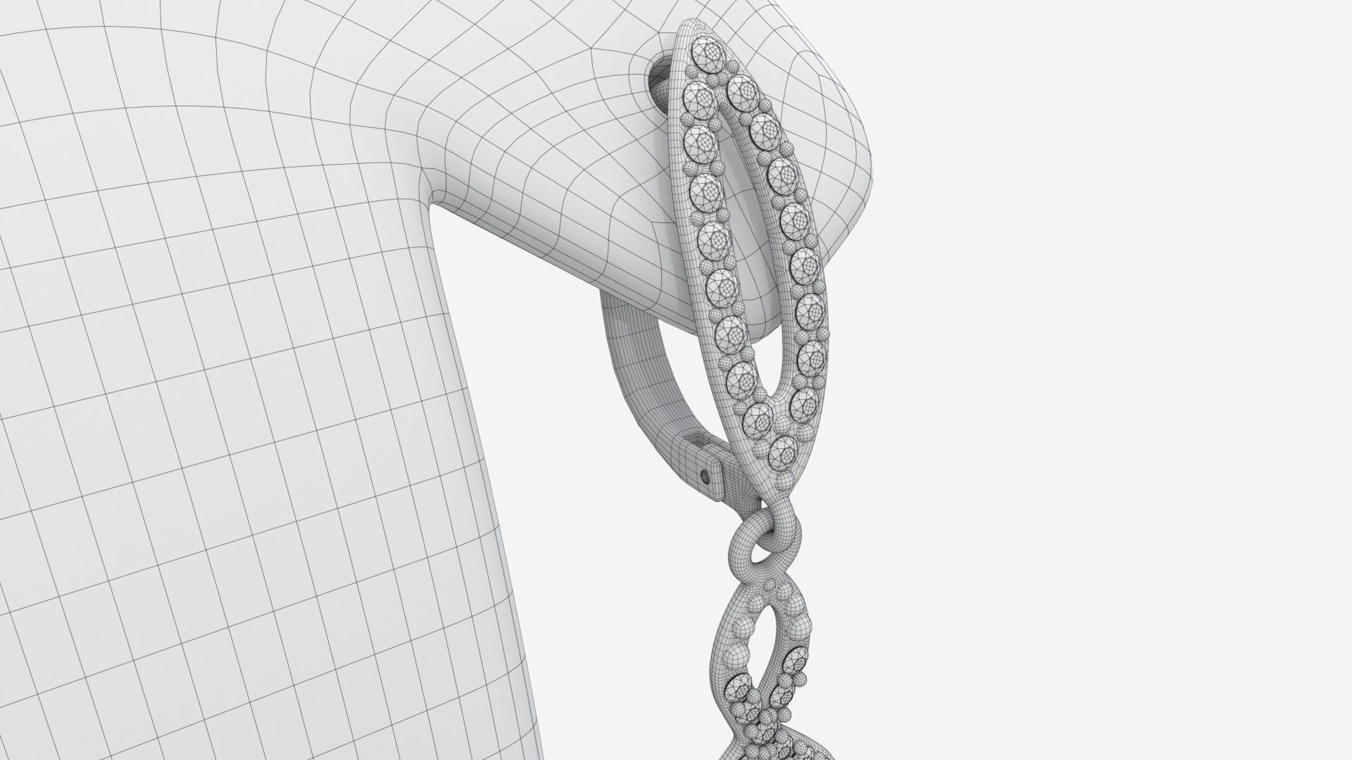 Earrings Leather Display Holder Stand 02 3D model_9