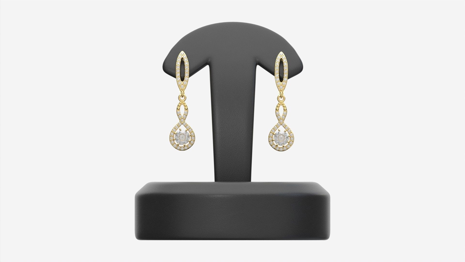 Earrings Leather Display Holder Stand 02 3D model_5