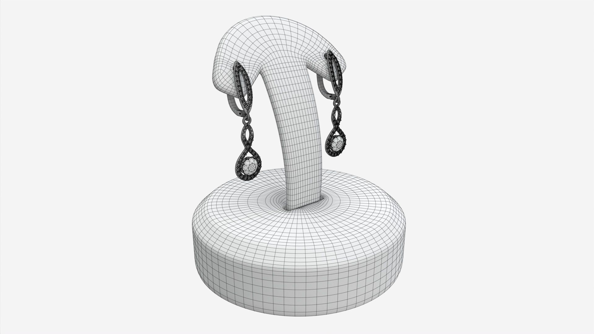 Earrings Leather Display Holder Stand 02 3D model_7