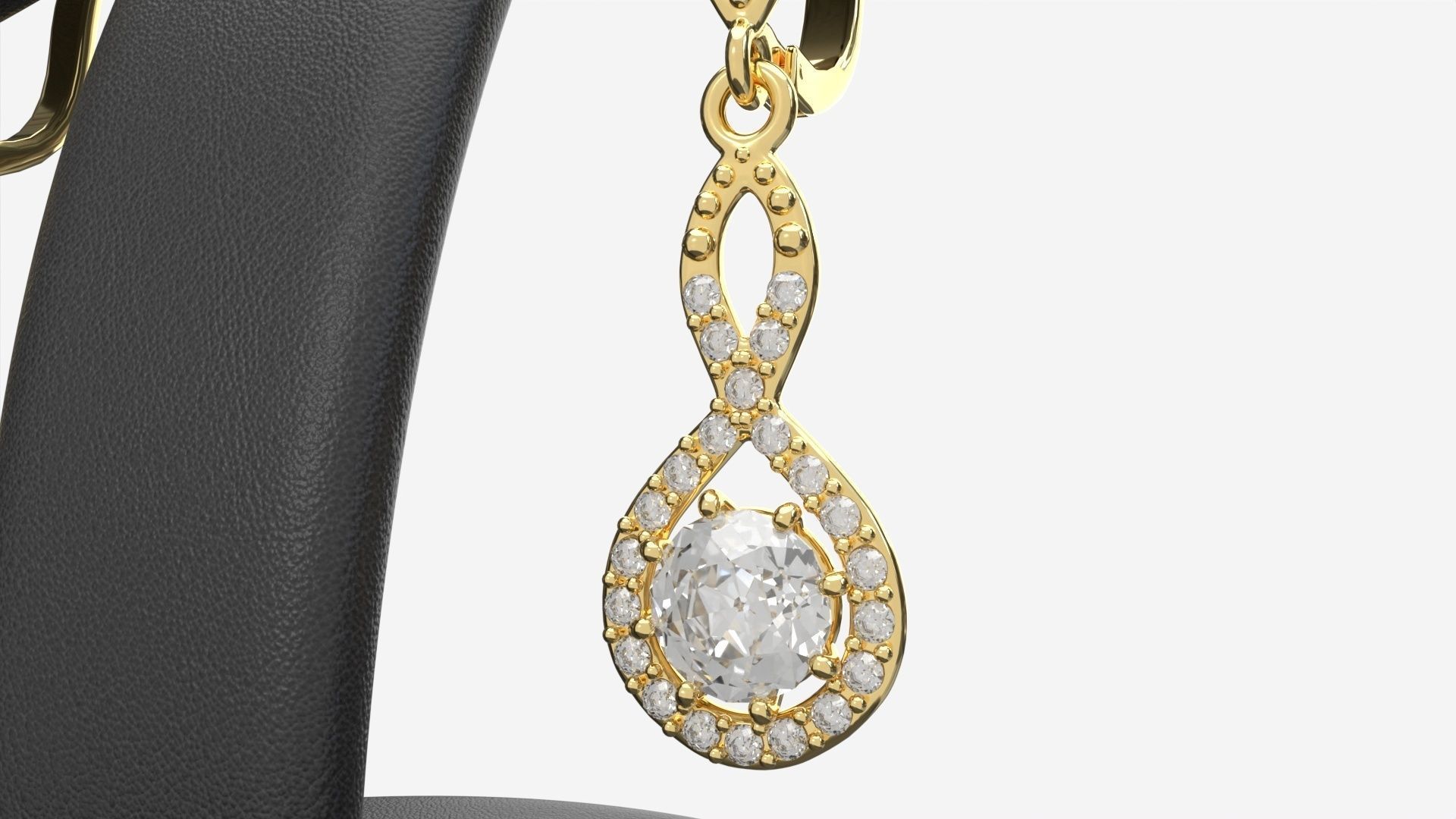 Earrings Leather Display Holder Stand 02 3D model_4