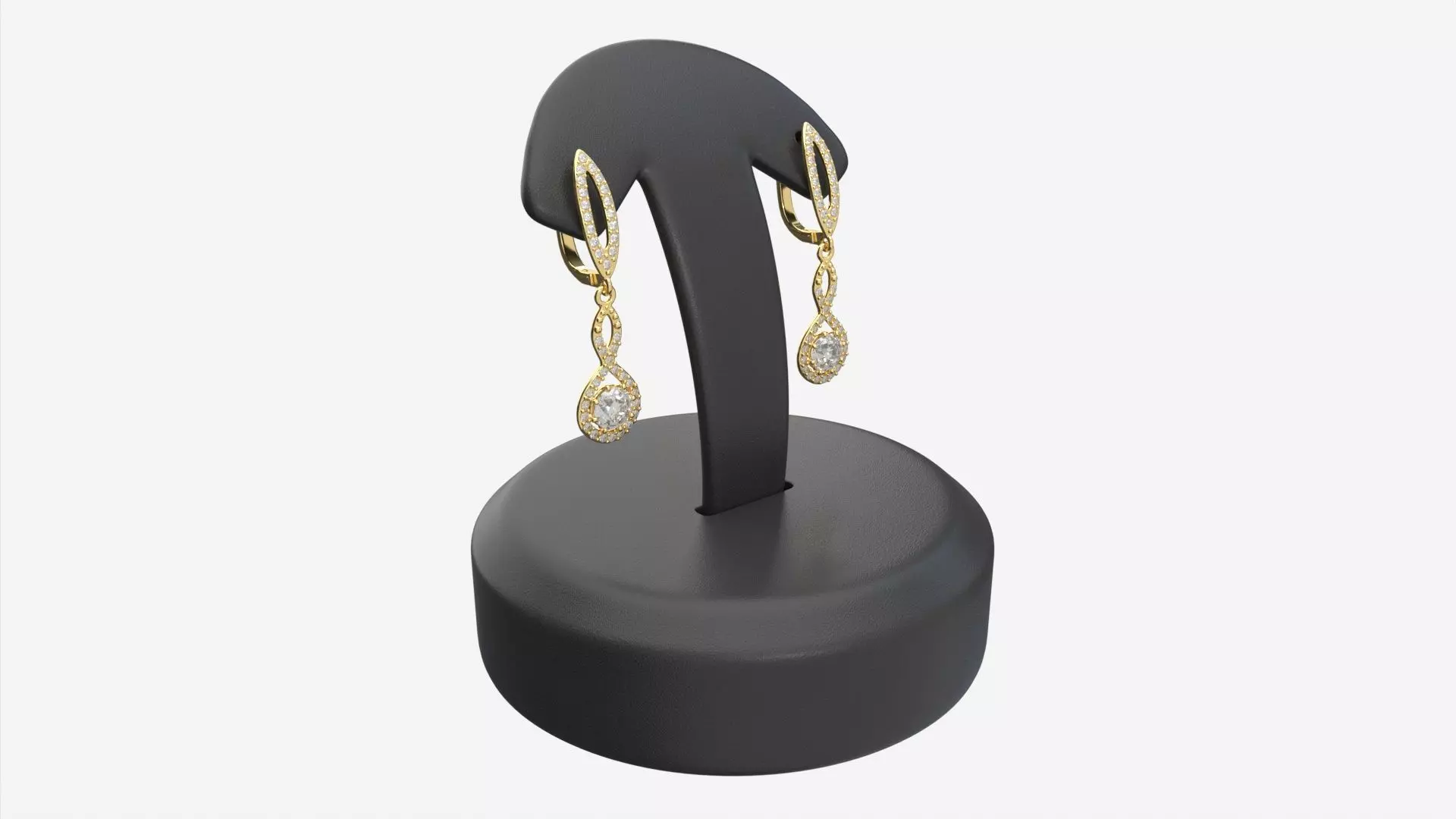 Earrings Leather Display Holder Stand 02 3D model_0