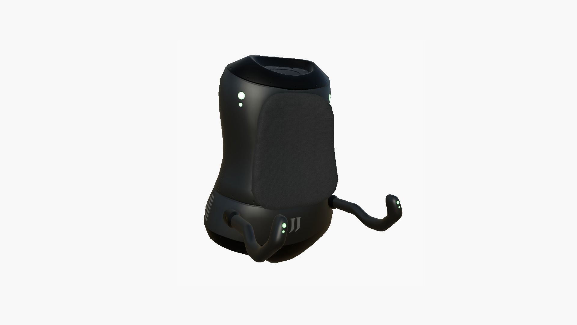 Jetpack J02 Black Green - SciFi Character Design Low-poly 3D model_1