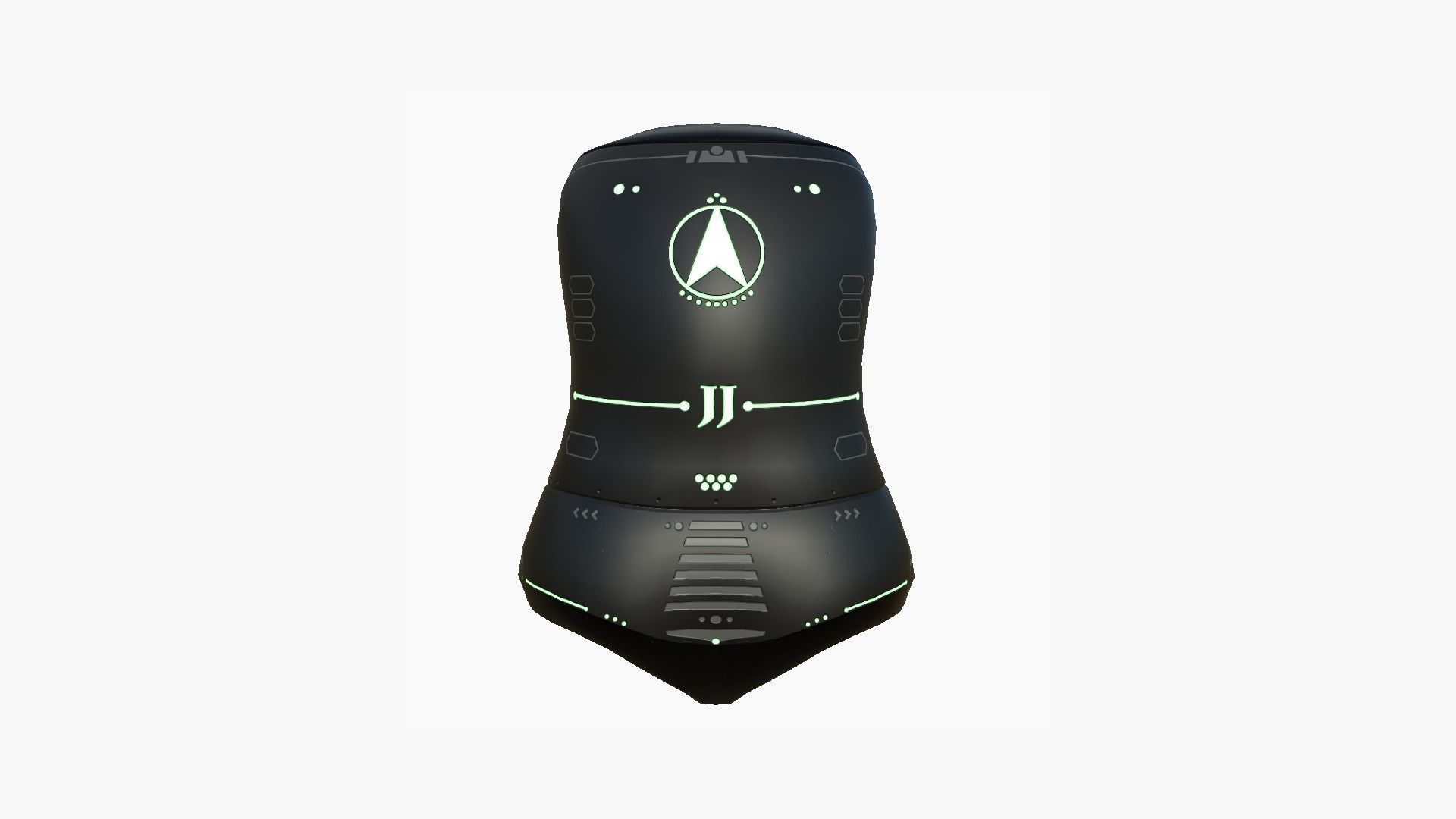 Jetpack J02 Black Green - SciFi Character Design Low-poly 3D model_2