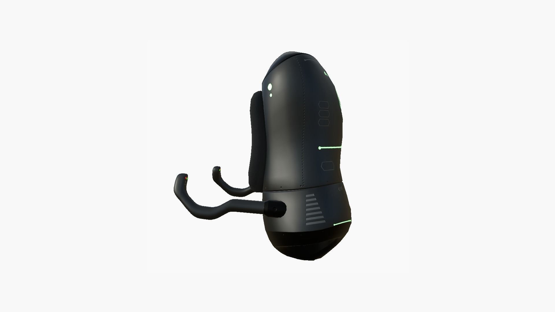 Jetpack J02 Black Green - SciFi Character Design Low-poly 3D model_3