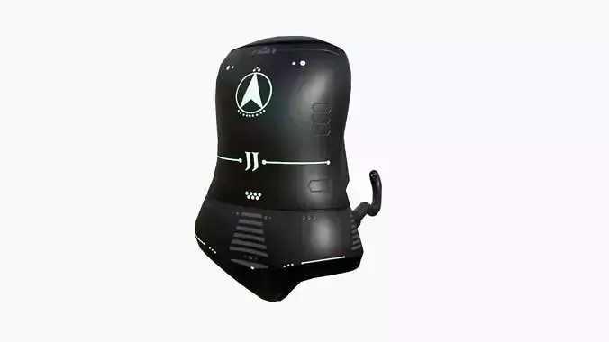 Jetpack J02 Black Green - SciFi Character Design Low-poly 3D model
