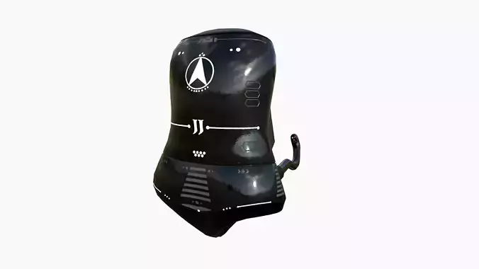 Jetpack J03 Black White - SciFi Character Design Low-poly 3D model