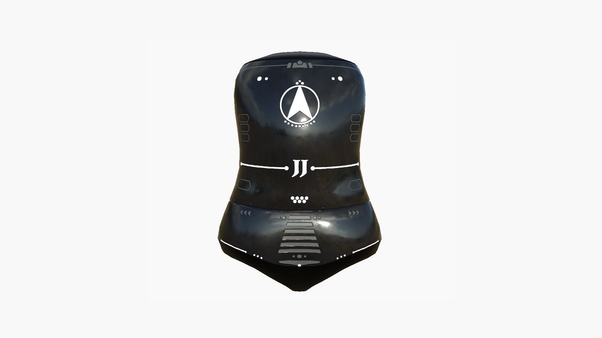 Jetpack J03 Black White - SciFi Character Design Low-poly 3D model_2