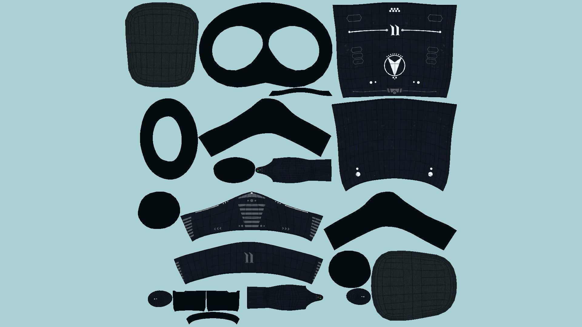 Jetpack J03 Black White - SciFi Character Design Low-poly 3D model_5