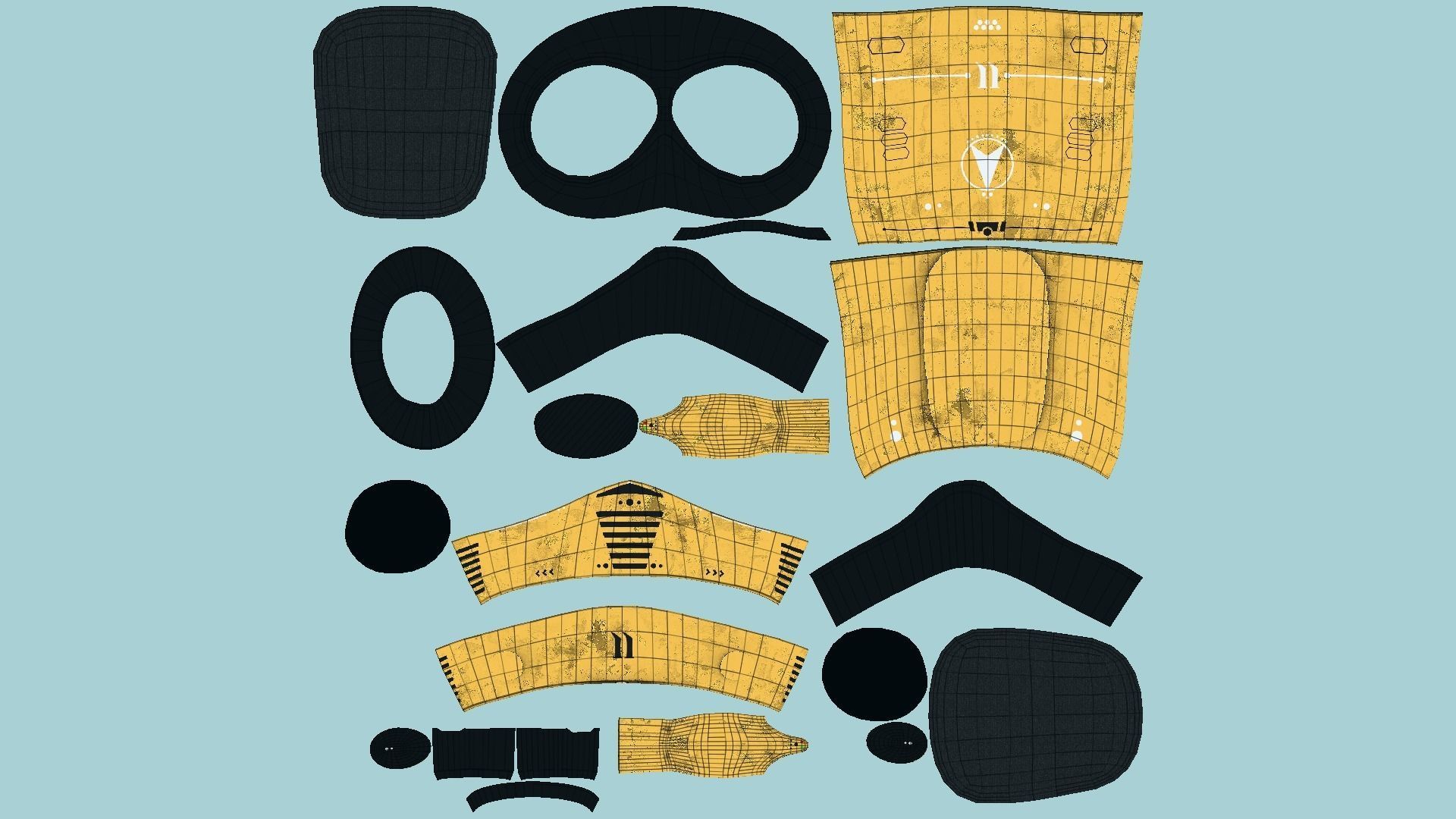 Jetpack J05 Yellow Black - SciFi Character Design Low-poly 3D model_5