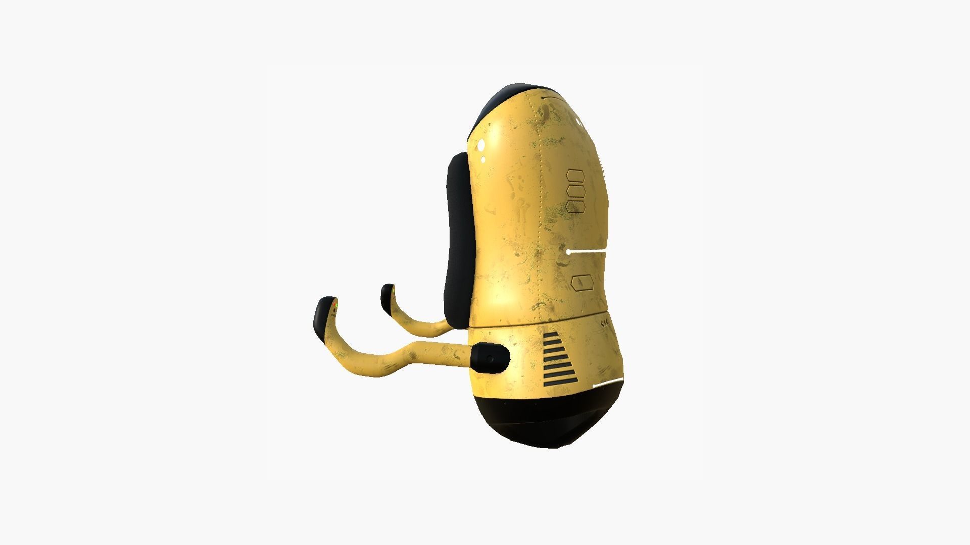 Jetpack J05 Yellow Black - SciFi Character Design Low-poly 3D model_3