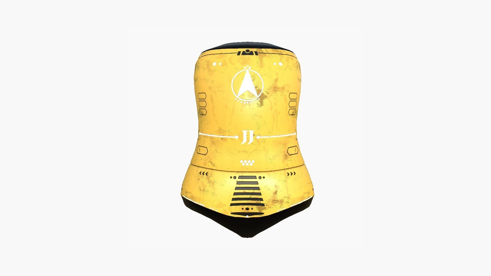 Jetpack J05 Yellow Black - SciFi Character Design Low-poly 3D model_2
