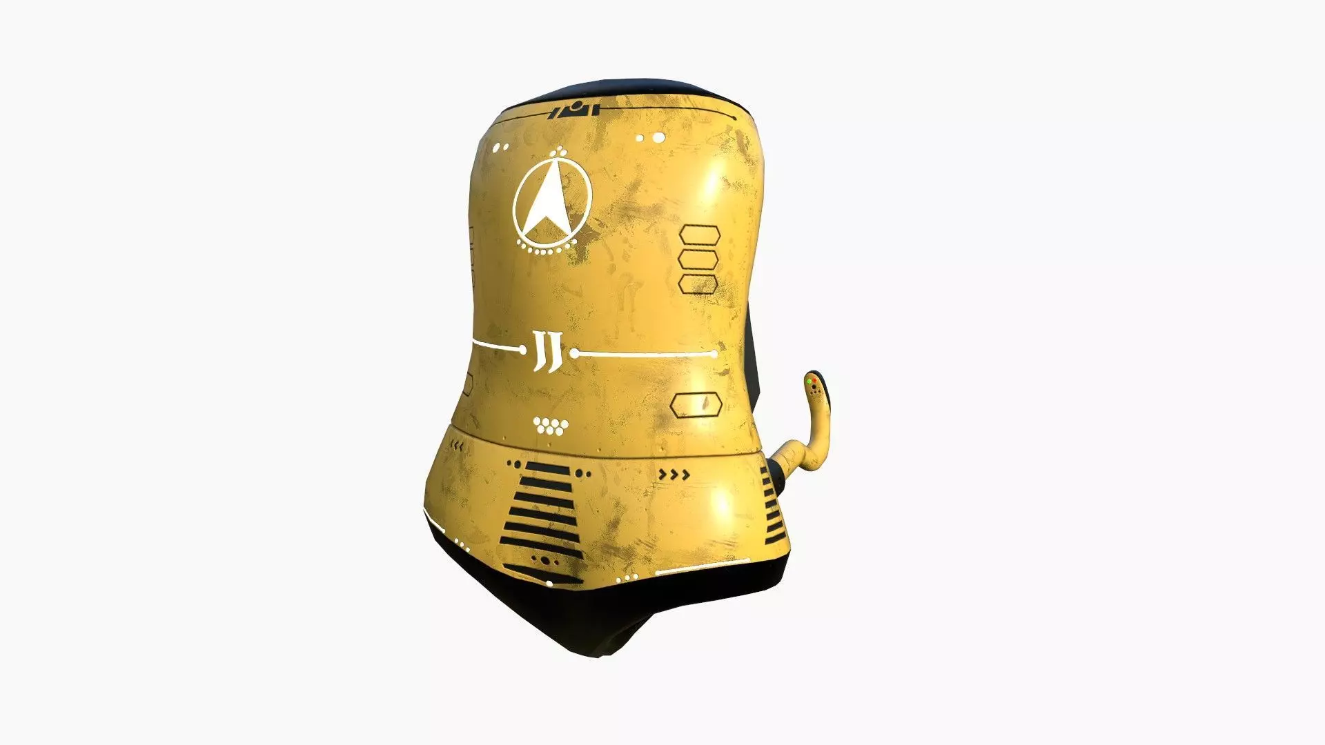 Jetpack J05 Yellow Black - SciFi Character Design Low-poly 3D model_0