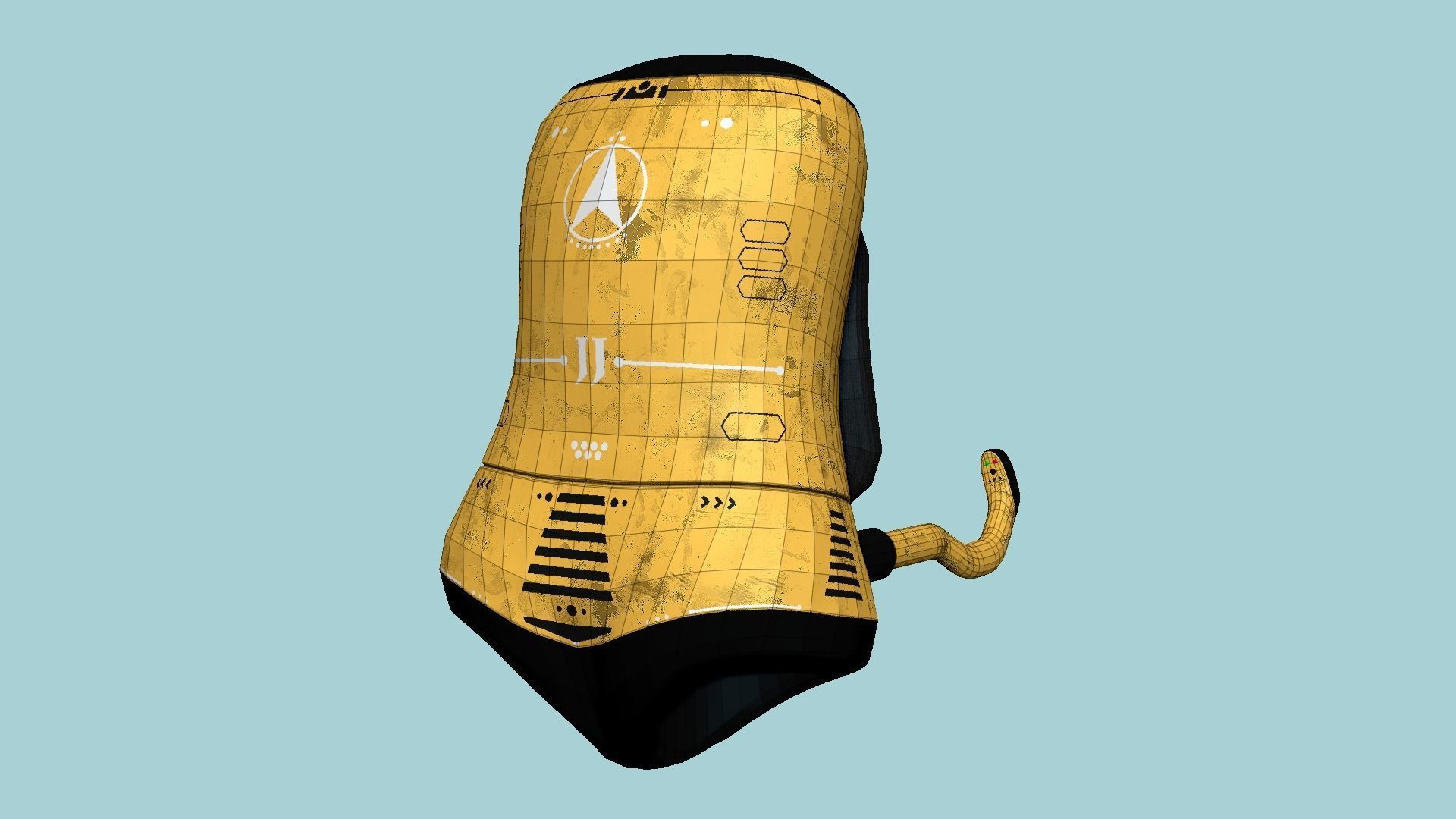 Jetpack J05 Yellow Black - SciFi Character Design Low-poly 3D model_6