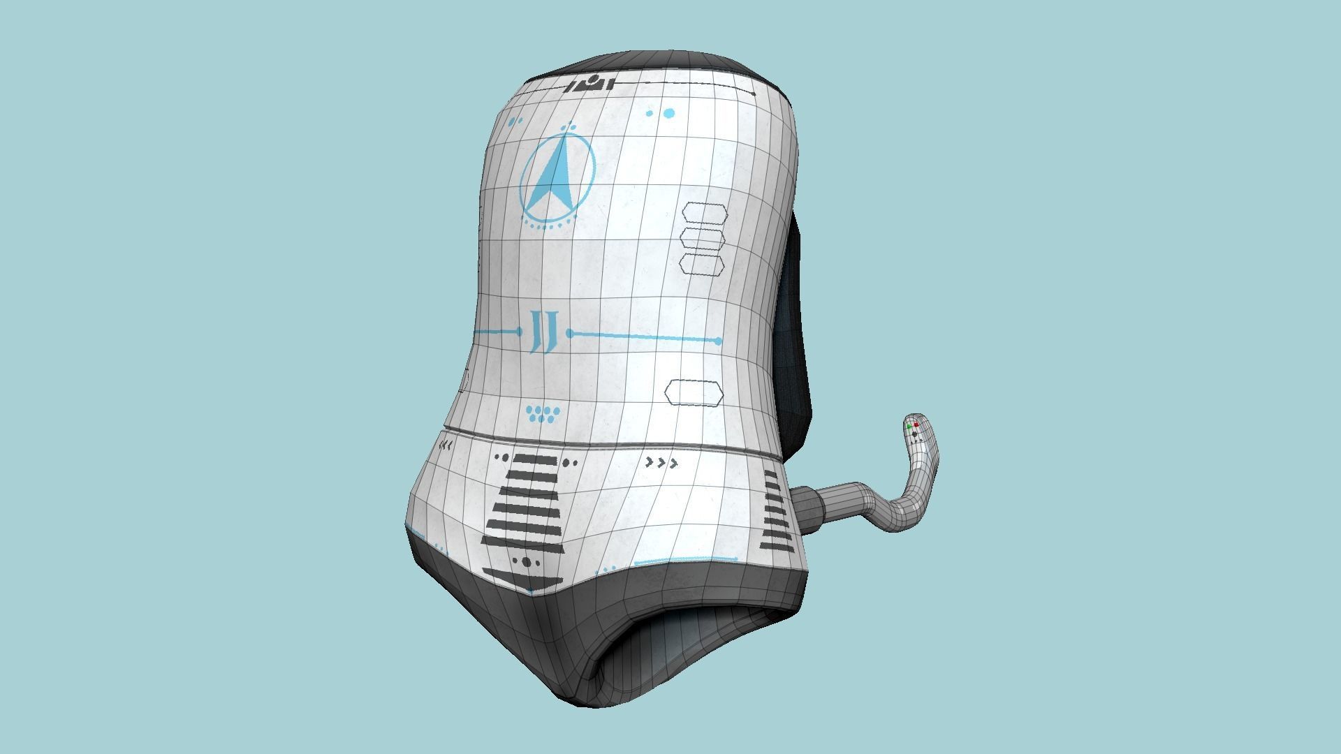 Jetpack J07 Light Steel - SciFi Character Design Low-poly 3D model_6