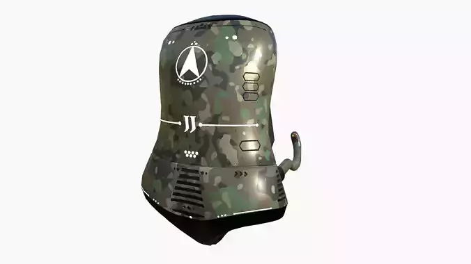 Jetpack J08 Green Camouflage - SciFi Character Design Low-poly 3D model