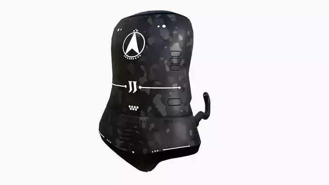 Jetpack J09 Black Camouflage - SciFi Character Design Low-poly 3D model
