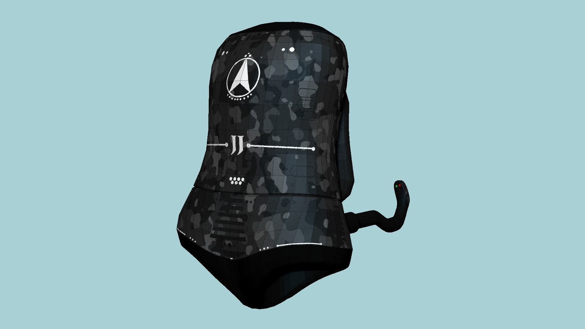 Jetpack J09 Black Camouflage - SciFi Character Design Low-poly 3D model_6