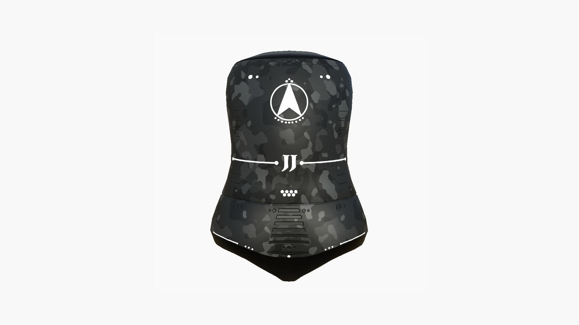 Jetpack J09 Black Camouflage - SciFi Character Design Low-poly 3D model_2