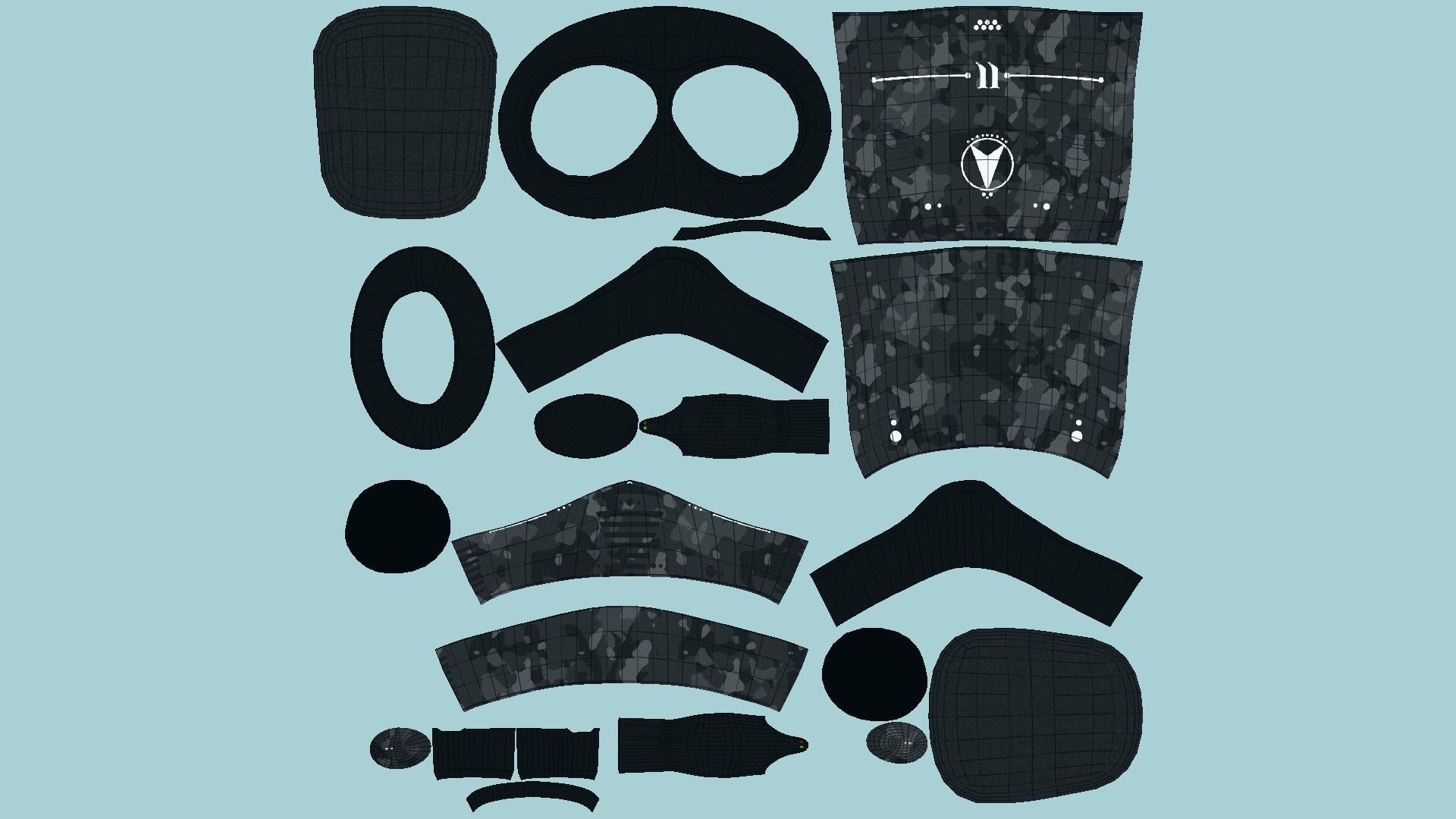 Jetpack J09 Black Camouflage - SciFi Character Design Low-poly 3D model_5