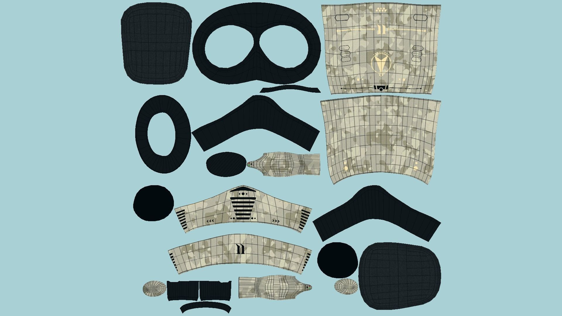 Jetpack J10 Desert Camouflage - SciFi Character Design Low-poly 3D model_5