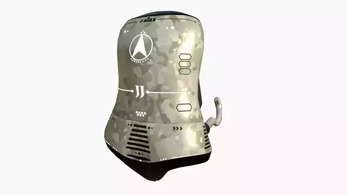 Jetpack J10 Desert Camouflage - SciFi Character Design Low-poly 3D model