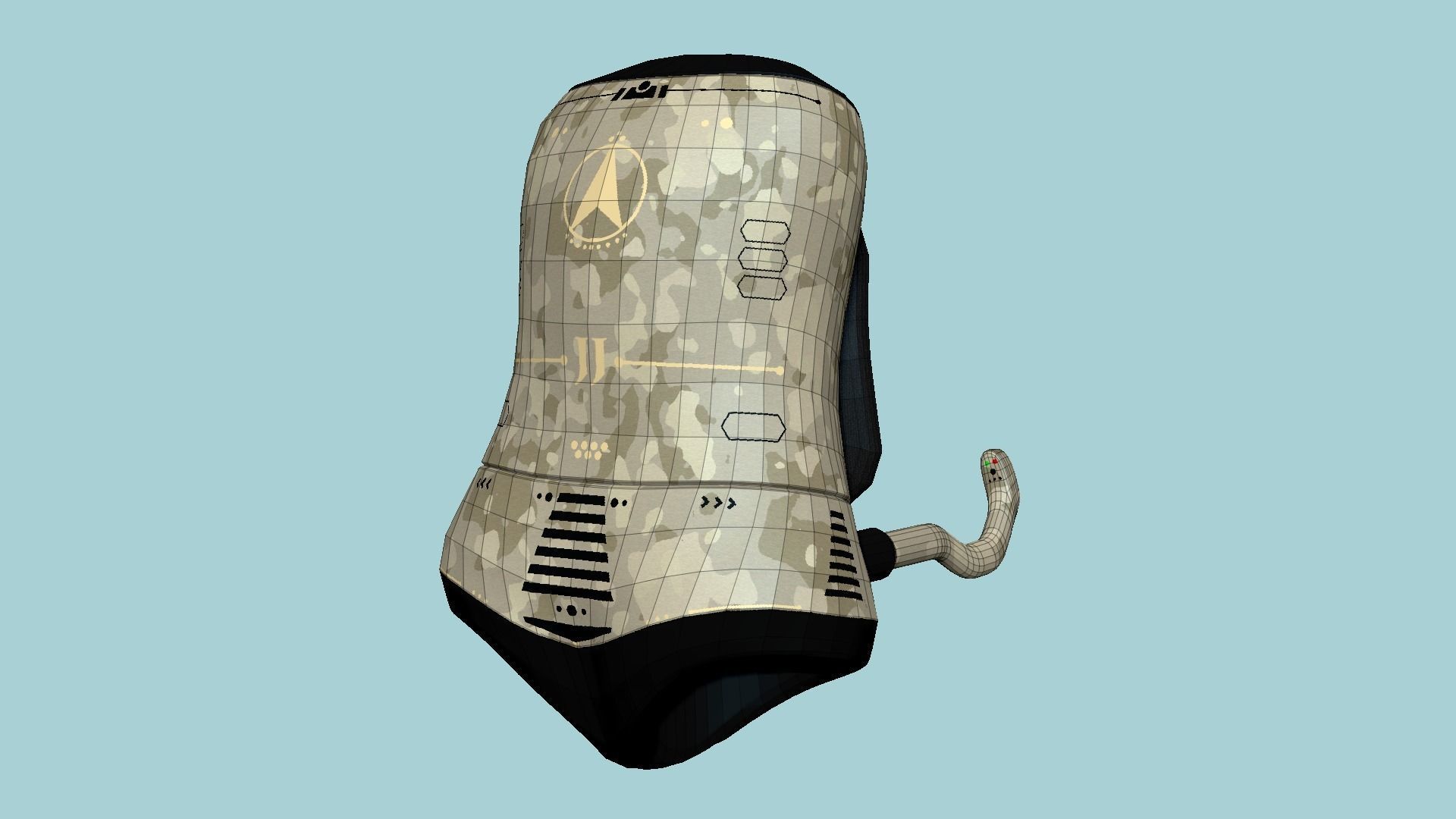 Jetpack J10 Desert Camouflage - SciFi Character Design Low-poly 3D model_6