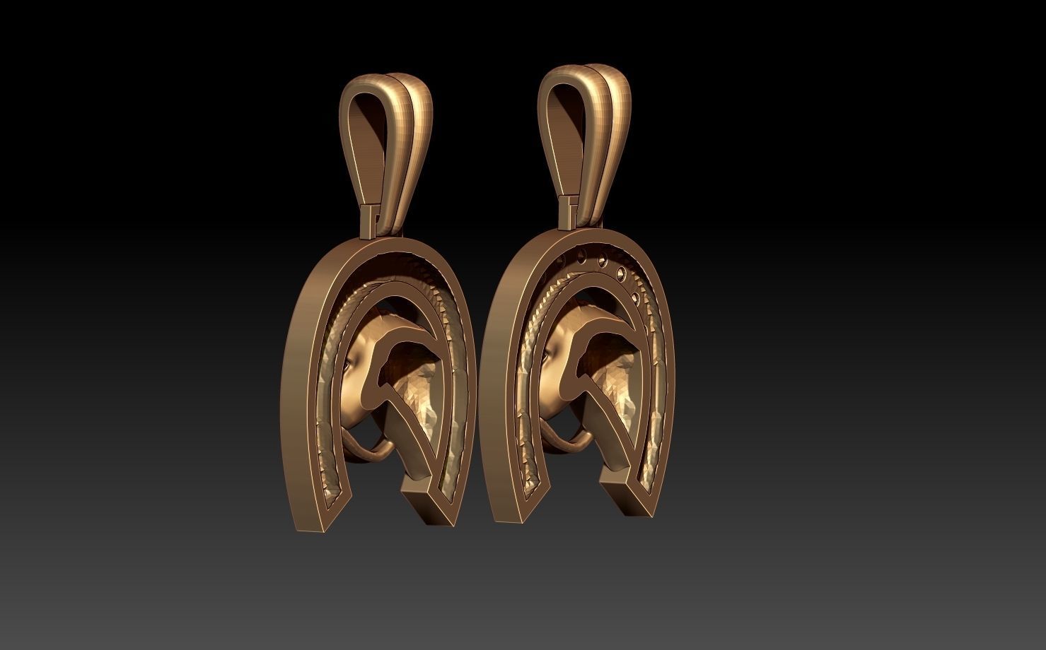 Horse Pendant 3D print model_3