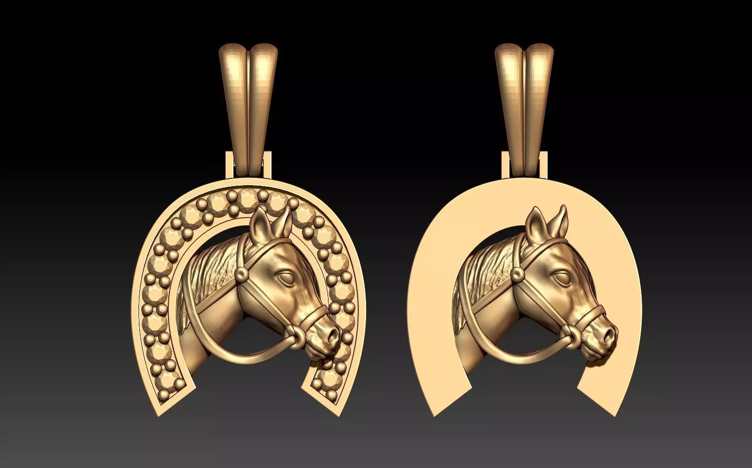 Horse Pendant 3D print model_0