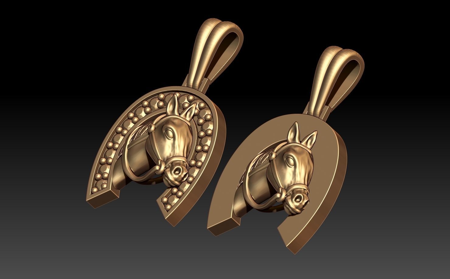 Horse Pendant 3D print model_2
