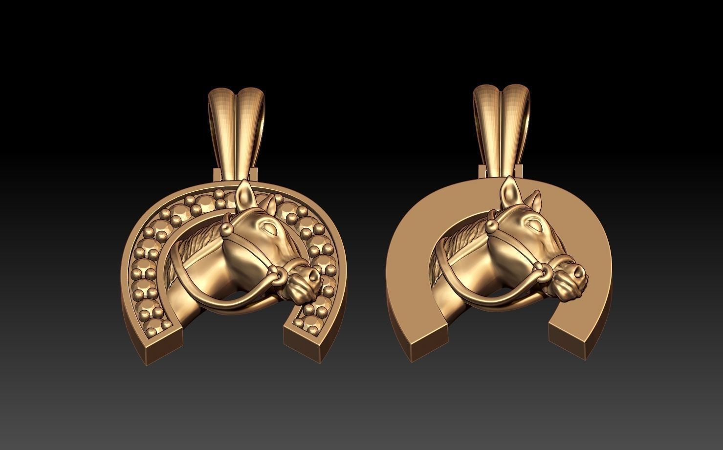 Horse Pendant 3D print model_1