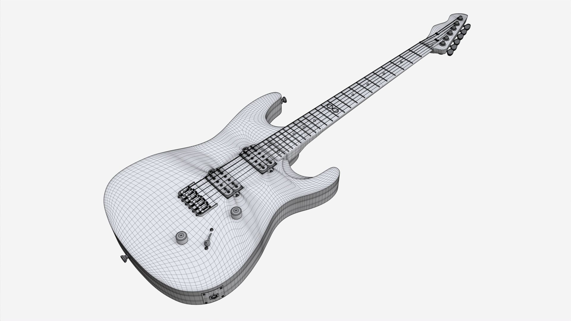 Electric guitar 01 3D model_5