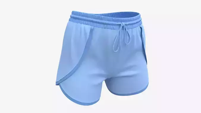 Fitness shorts for women blue 3D model