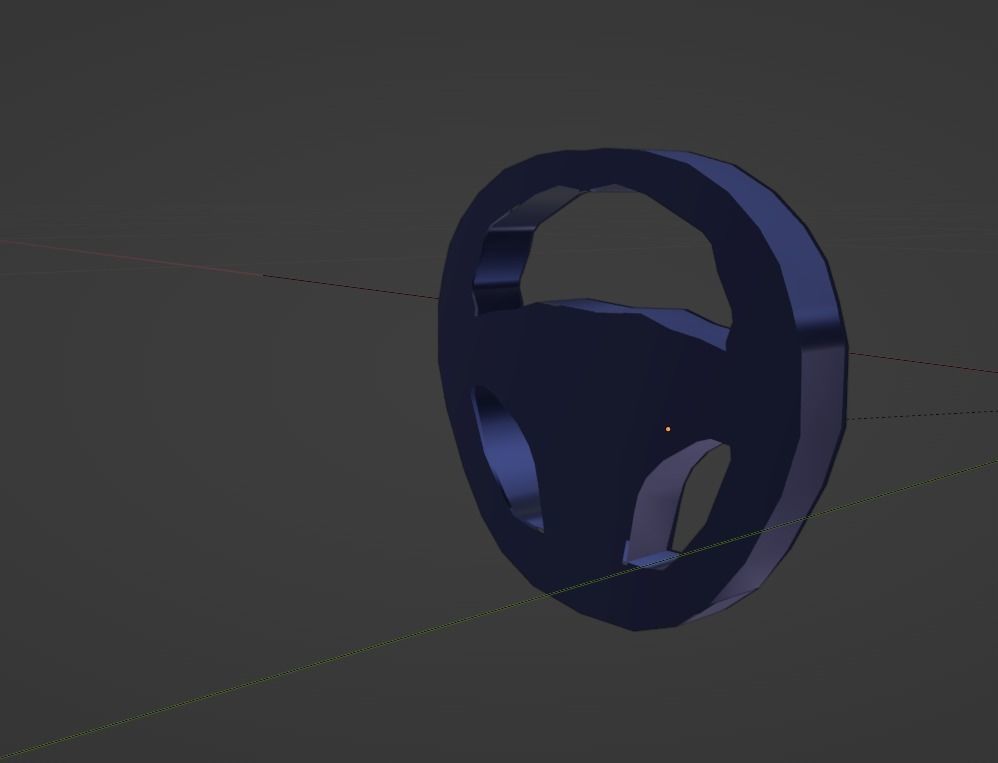 Low Poly Citroen C3 Picasso MPV Steering Wheel Low-poly 3D model_5