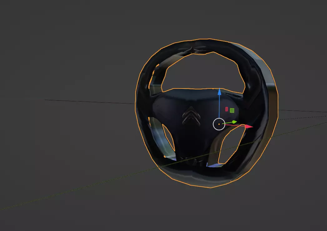 Low Poly Citroen C3 Picasso MPV Steering Wheel Low-poly 3D model_0