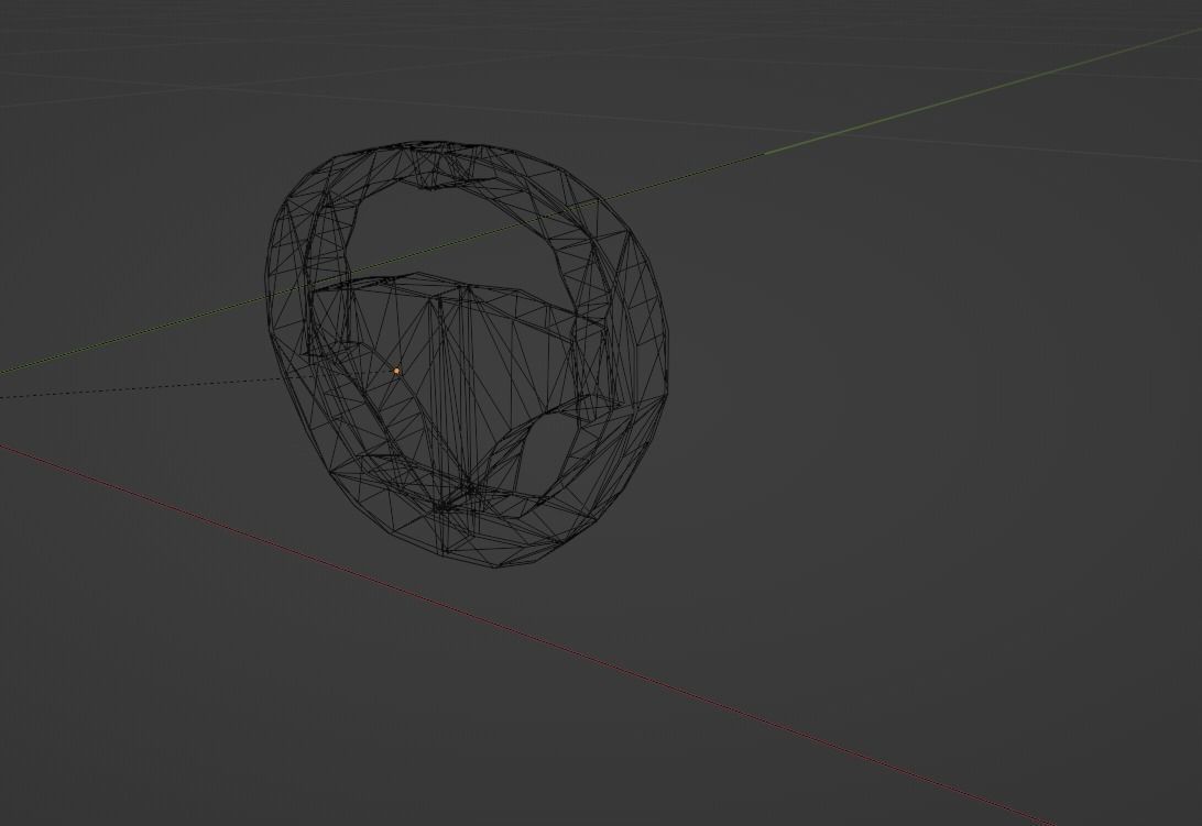 Low Poly Citroen C3 Picasso MPV Steering Wheel Low-poly 3D model_9