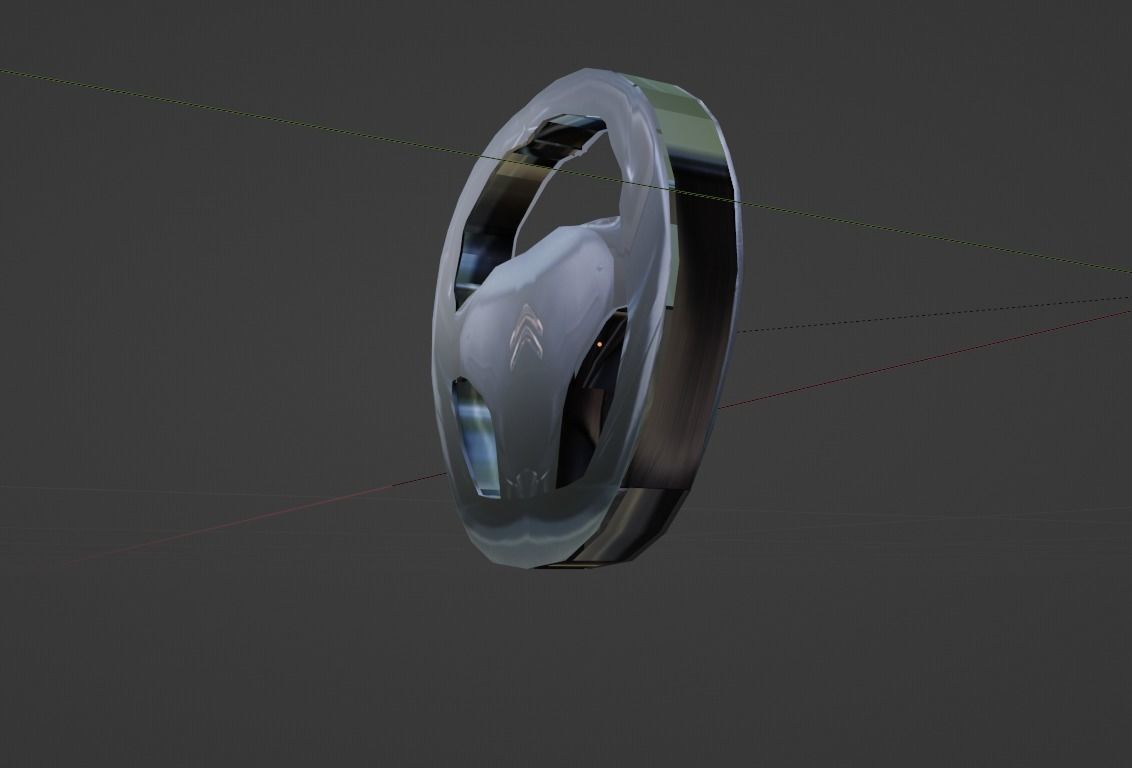 Low Poly Citroen C3 Picasso MPV Steering Wheel Low-poly 3D model_18