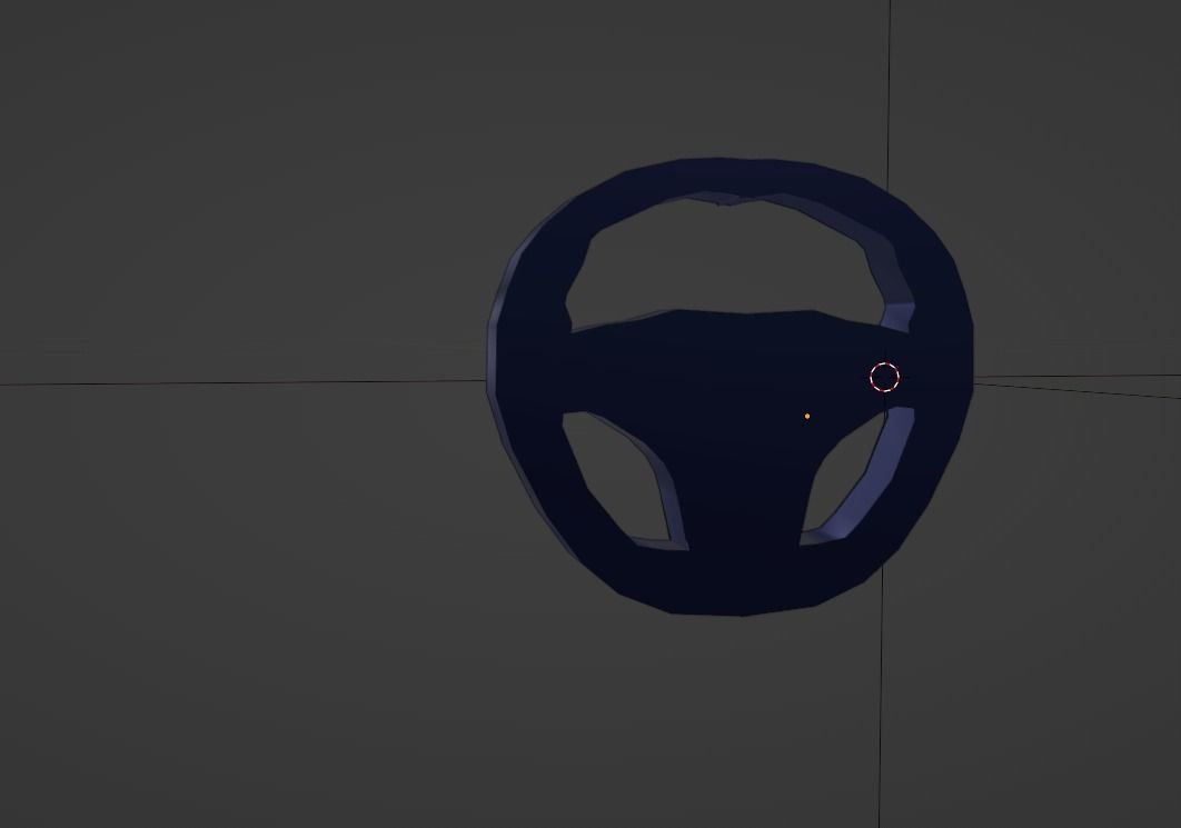 Low Poly Citroen C3 Picasso MPV Steering Wheel Low-poly 3D model_4