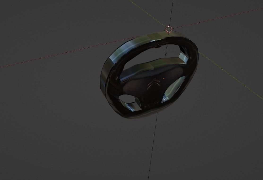 Low Poly Citroen C3 Picasso MPV Steering Wheel Low-poly 3D model_19